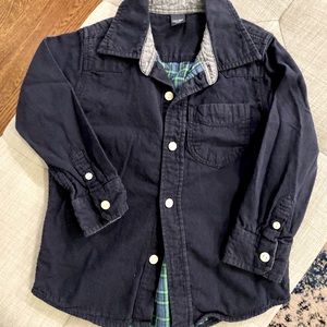 Toddler Navy Button-down